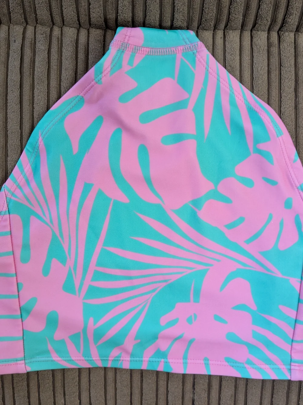 Kids Pink & Teal Tropical Two-Piece Swim Set Of Three- Girls